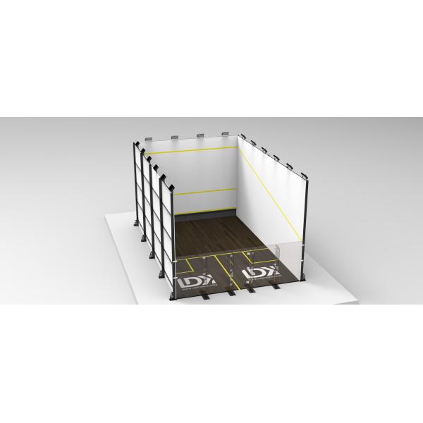 Buy Wooden Squash Court Customized Logo Tempered Glass at wholesale prices