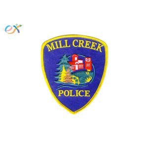 Fashionable Custom Embroidered Police Badge Polyester Material Shape Customized