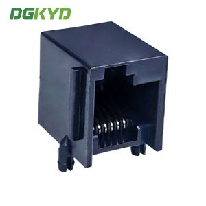 RJ12 Ethernet connector 1X1 6P6C with ear left buckle fully plastic DGKYD5523LE1