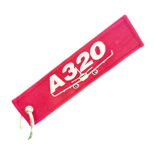 Custom A320 Aircraft Keychain – Double-Stitched Polyester Fabric + Rust-Free