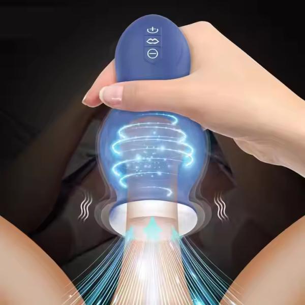 Buy Men's Trainer Exercise masturbator cup waterproof sucking vibration Telescopic male trained glans sucker at wholesale prices