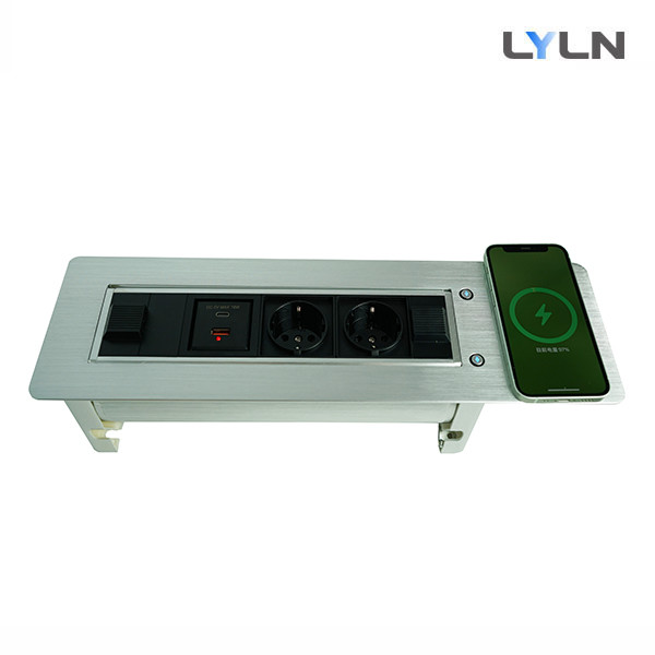 Buy Motorized Conference Table Socket With Wireless Charging CE Certified at wholesale prices