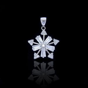 Simple Music Symbol Cubic Zirconia Pendant / Pure 925 Sterling Silver Jewelry