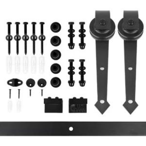 Quality 80kg Heavy Duty Sliding Closet Door Hardware Track Rail Kit System 6.6ft Steel Arrow for sale
