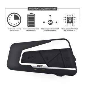 FM Accessories Wireless Helmet Intercom T9S-2 CSR Chip BC5 IP67 Motorcycle