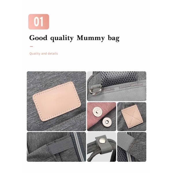 Large Capacity Mom Baby Bag Multi-function Waterproof Outdoor Travel Diaper Bag With USB Charging For Baby Care