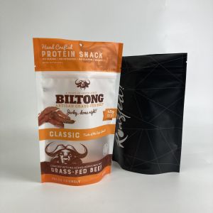 China Custom Printed Eco-friendly Resealable Packaging Bags Stand Up Zipper Bags for Snack Food Packaging Bags with Window on sale