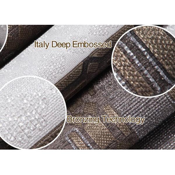Eco - friendly Waterproof Living Room Wallpaper , Embossed Vinyl Wallpaper