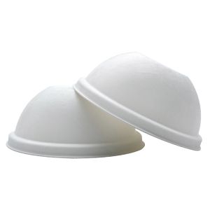 Quality 100% Biodegradable Reusable Natural Sugarcane Pulp 80Mm Dome Paper Cup Lids For Coffee Shop for sale
