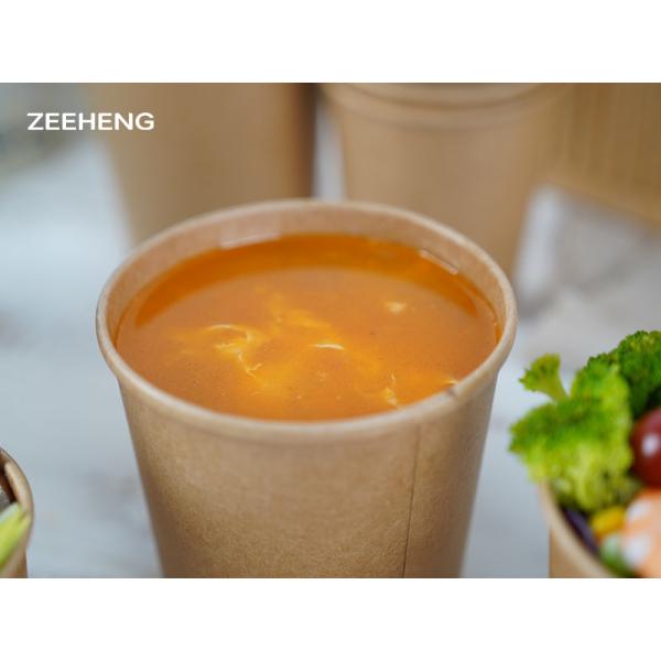 Buy Leak Proof kraft paper bowls soup cups with lids at wholesale prices
