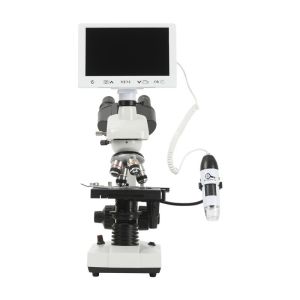Biological Metal Microscope with Adjustable Aperture and Double-Layer Movable