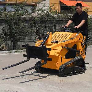 13.5 Horsepower 200kg Stand Behind Mini Skid Steer Loader With Auger