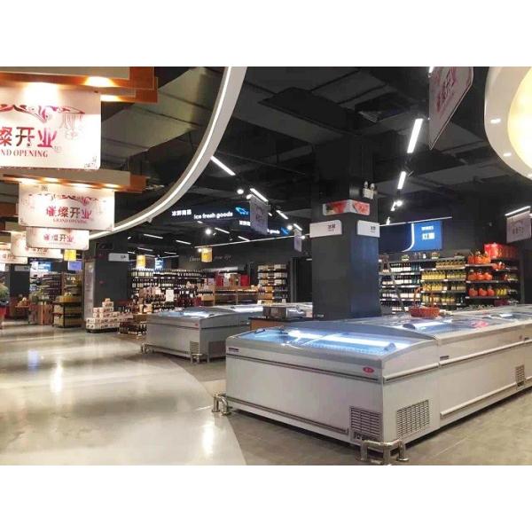 Commercial Large Glass Display Showcase / Island Display Freezer 2000 * 1080 *