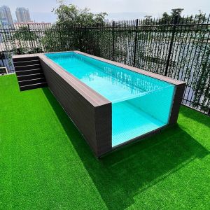Modular Prefab Luxury Swimming Pool with Acrylic Panel Window and Mosaic Pattern