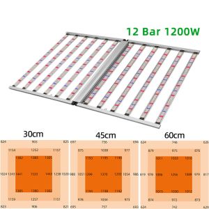 12 Bar 1200W LED Grow Lights For Indoor Plants Full Spectrum