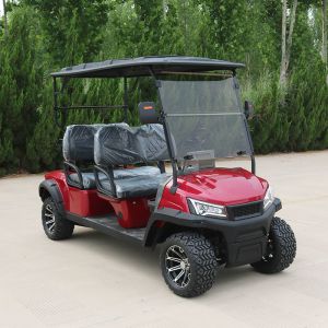 China 4 Seater Red New Electric Golf Cart 72v Off Road High Speed With Seat Belts Lithium Battery on sale