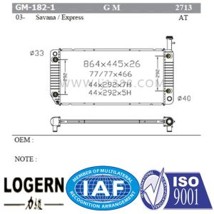 Dpi 2713 Chevy Aluminum Radiator , 2003 Chevy Express Radiator Replacement