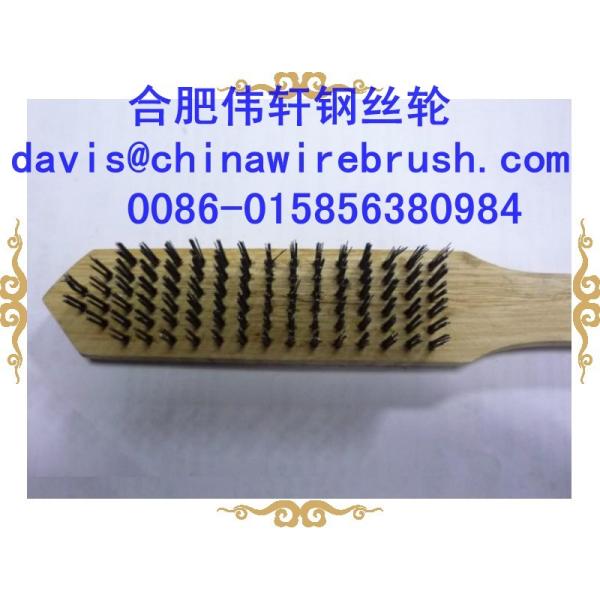 Buy 6 Row (6*16) Metal Wire Wooden Handle Brush at wholesale prices
