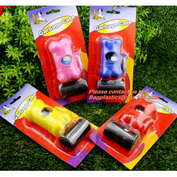 Bone shaped pet waste bag clean-up holders ,pet dog poop bag dispenser with 20 bags in roll, EN13432 compostable degrada