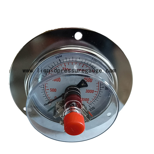 Buy Painted Steel Electric Contact Pressure Gauges 3500psi With Flange at wholesale prices