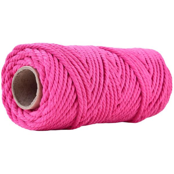50m Dusty Pink Macrame Cord 5mm ISO9001 Pink Cotton Rope 3 Strands