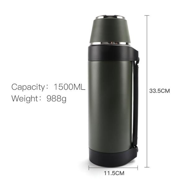 Double Wall Stainless Steel Straight Vacuum Travel Pot For Outdoor Travel