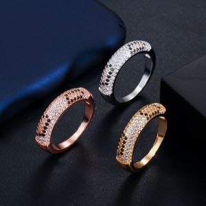 Peopard Print CZ Wedding Rings for Women Silver Color Ring Lady's Ring Party