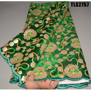 High quality Fashion Dubai gold sequins lace French embroidery lace fabric