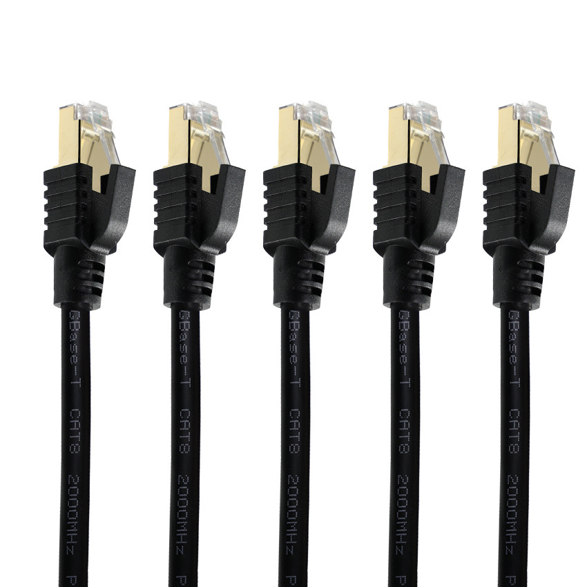CAT8 Shielded Ethernet Cable S/FTP 40Gbps Gold RJ45