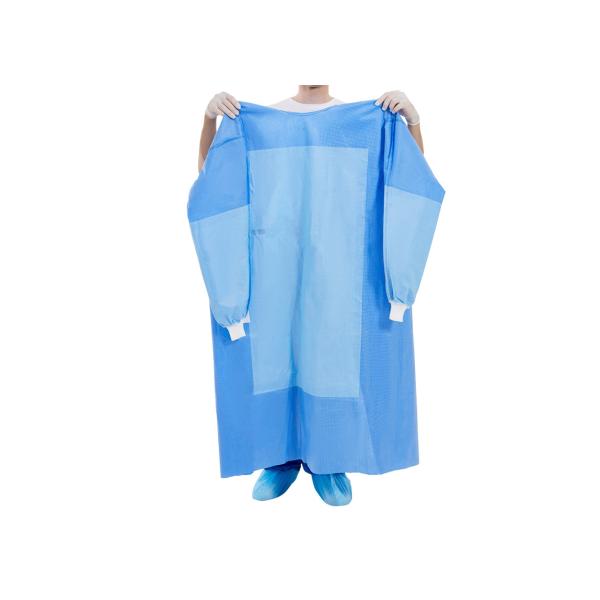 Non Woven Disposable sterile surgical gown Blue Reinforced Surgical Gown