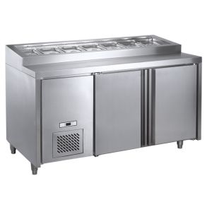 Commercial Refrigerated Pizza Prep Table Ventilation Cooling Stainless Steel