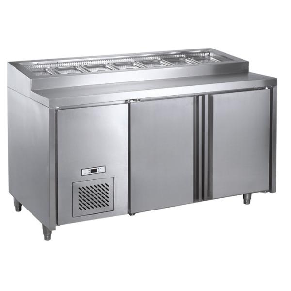 Commercial Refrigerated Pizza Prep Table Ventilation Cooling Stainless Steel