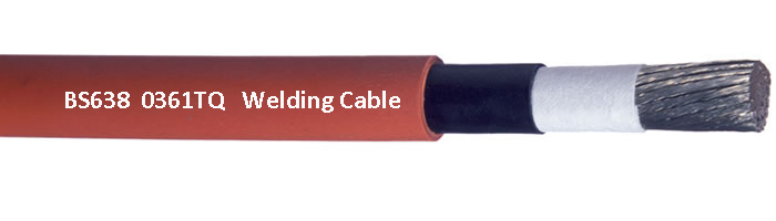 0361TQ / BS638 Rubber Flexible Cable , 100V Heat Resistant Orange Electric Welding Cable