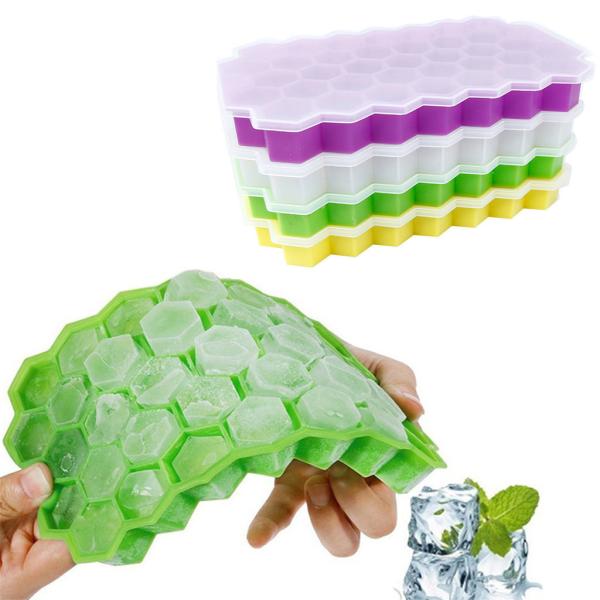 Buy Hexagon Shape Silicone 37pcs Ice Cube Mold With Lid at wholesale prices