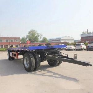 Farm Truck Platform Flatbed Drawbar Full Trailer With Ladder