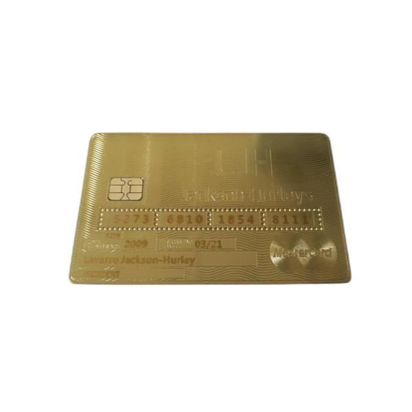 Buy Luxury 24K Gold Metal Membership Card Magnetic Stripe Bank Card at wholesale prices