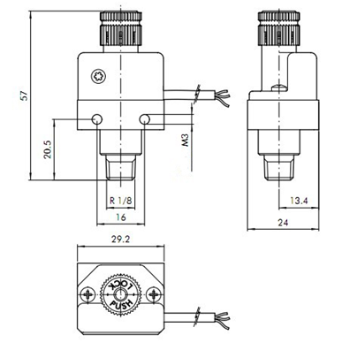 IP65 Mechanical Piston Stainless Steel Air Pressure Switches Orifice 1.0mm With SPDT Micro-switch