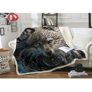 Digital Printing Micro Mink Sherpa Blanket , Double Layer Royal Plush Fleece
