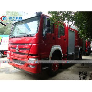 LHD Sinotruk Howo 4x2 5cbm Water Tank Fire Fighting Truck
