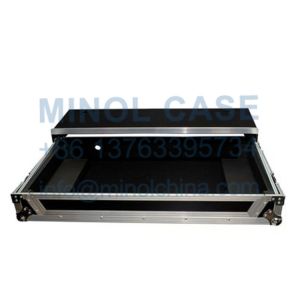 Rolling Embroidery Printed logo DJ Flight Case With Glide Shelf