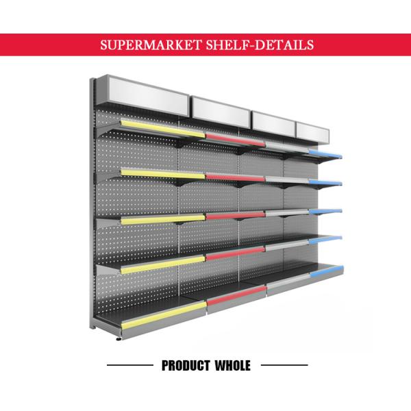 Metal Supermarket Shelf Gondola Display 30-100kg Capacity