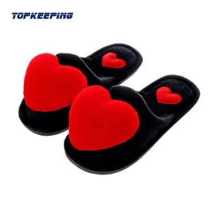 Ladies Open Heel Plush Furry Bedroom Slippers