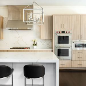 Wood Ash Melamine Finish Functional Kitchen Cabinet Set With Pantry