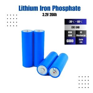 EVE Lithium Batteries C40 3.2v 20ah Lifepo4 Cell 8000 LiFePo4 Battery Cell