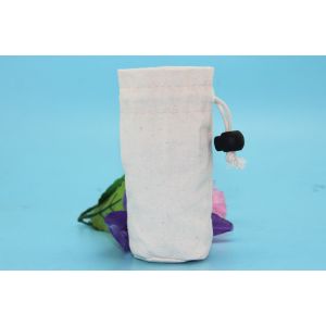 One Side Packaging Drawstring Bag Natural Color Round Bottom With A Snap Hoop