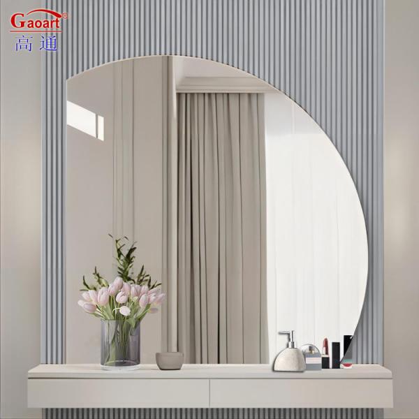 Living Room Silver Float Hallway Bevel Bath Bedroom Decoration Mirror with Design