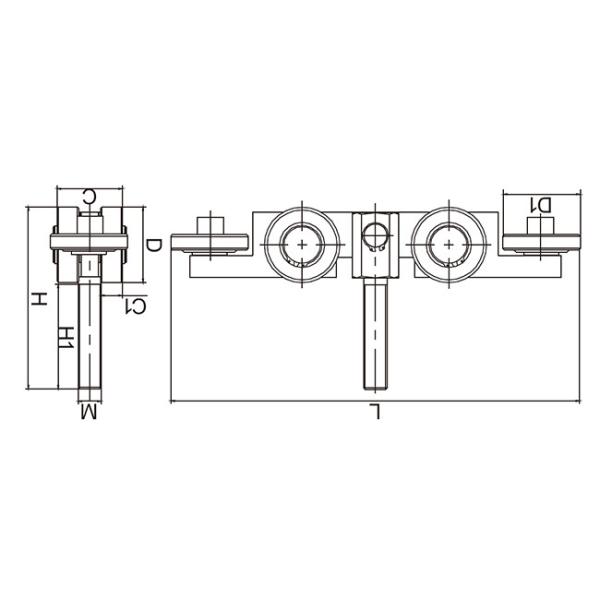 hanging door track rollers 10 wheels 52mm Machined Steel bearing white zinc