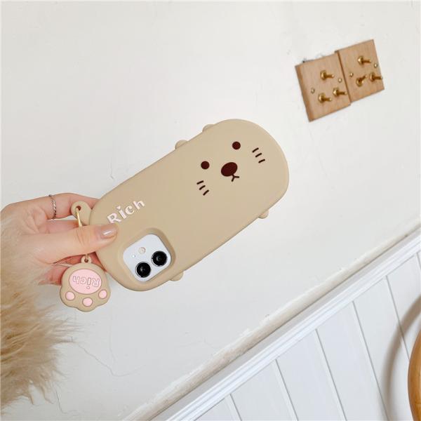 Silicone Cute Cat Phone Cases TPU 3D Animal Dustproof For Iphone 11