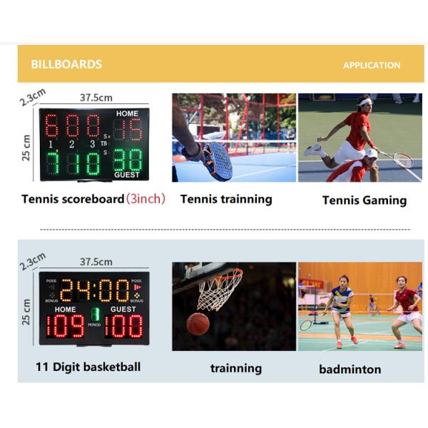 Wireless Remote Control Led Score Board Indoor 24 Second Shot Clock Basketball Electronic Snooker Cricket Soccer Scoreboard SDK