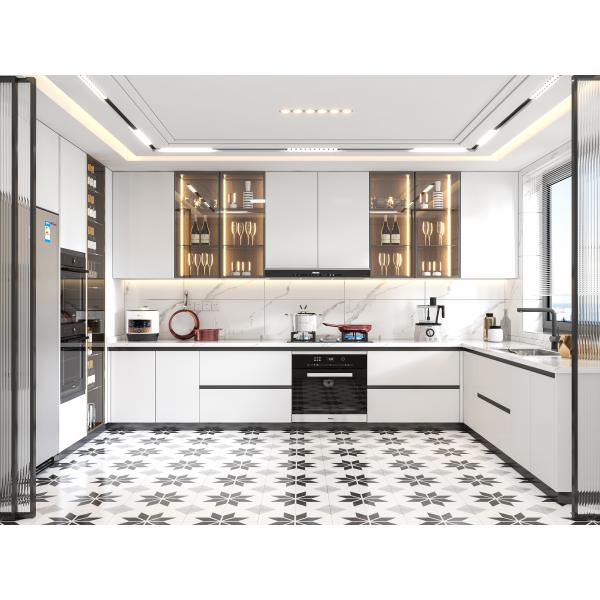 Modern Pvc Door kitchen Cucina Complete plywood Pantry Cupboard Cabinet